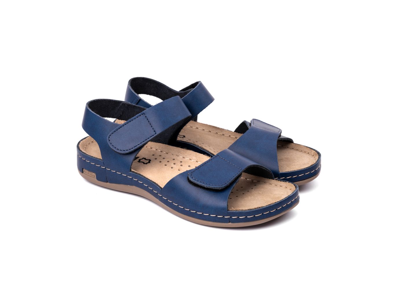 Xenia III dame læder sandal - navy