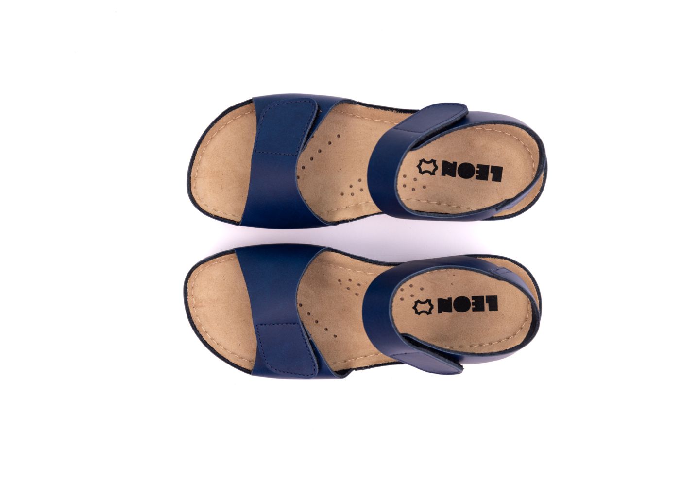 Xenia III dame læder sandal - navy
