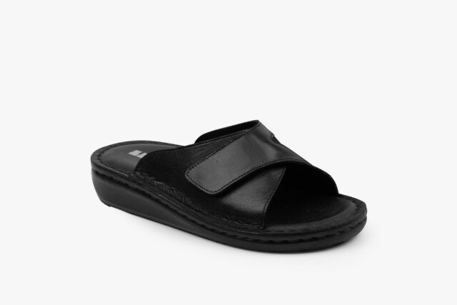 Felx dame læder sandal med fleksibel pasform – sort