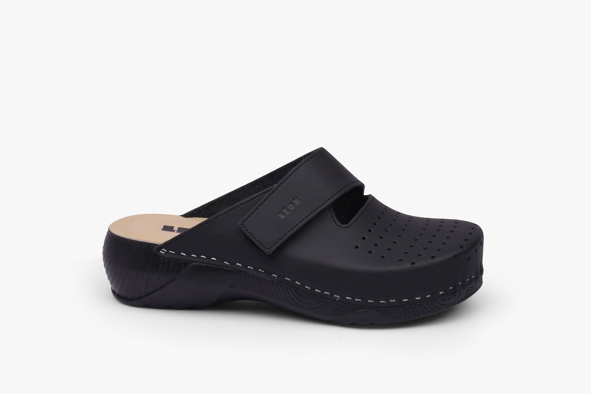 Rubicon dame læder clogs - sort