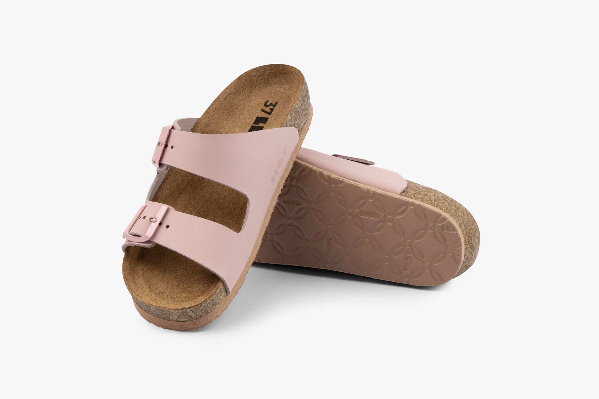Anna dame læder sandaler - lyserød