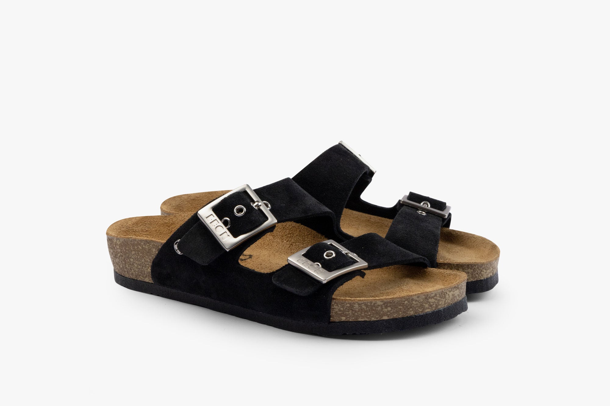 Orbita dame sandal i ruskind - sort