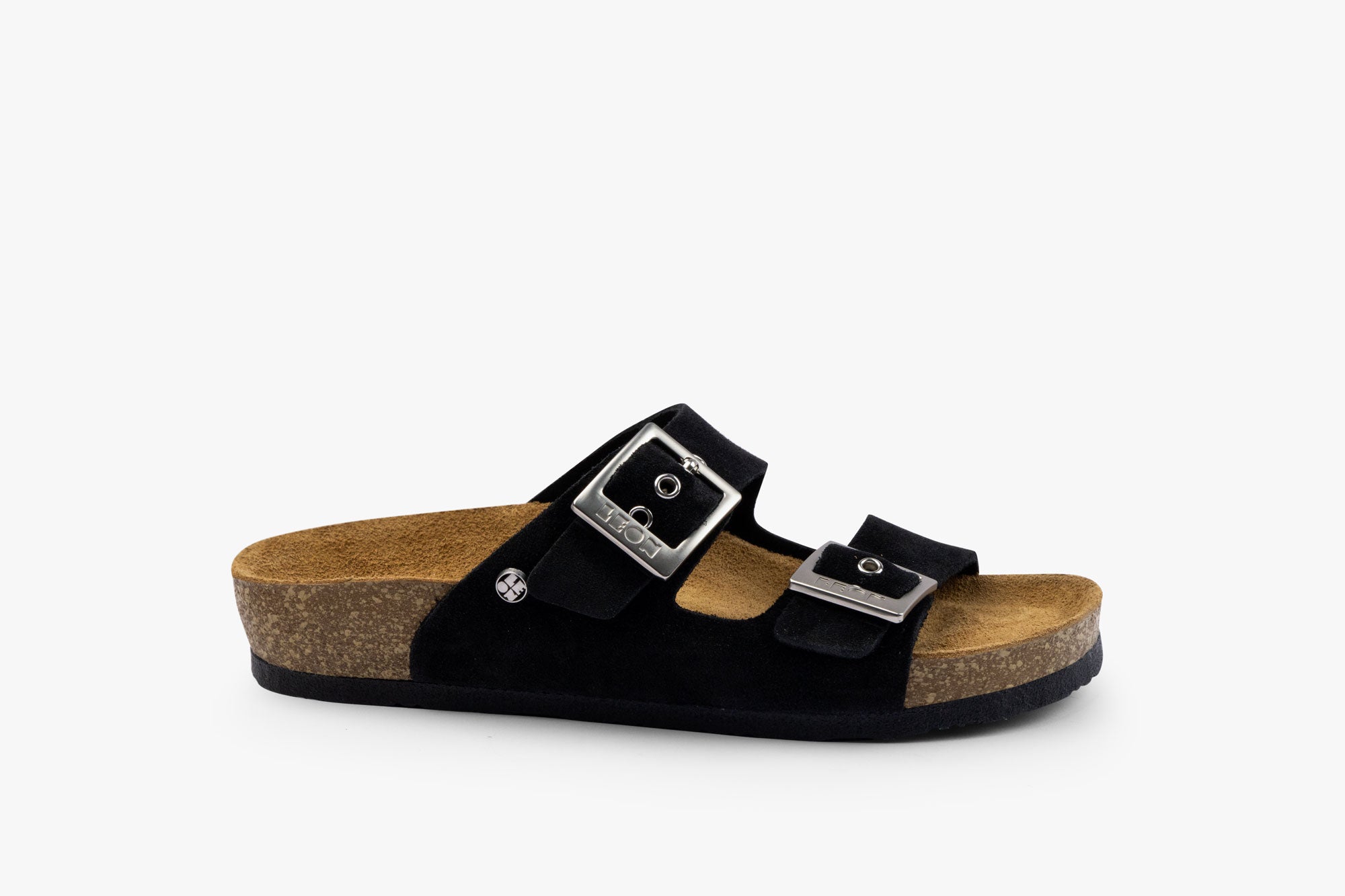 Orbita dame sandal i ruskind - sort