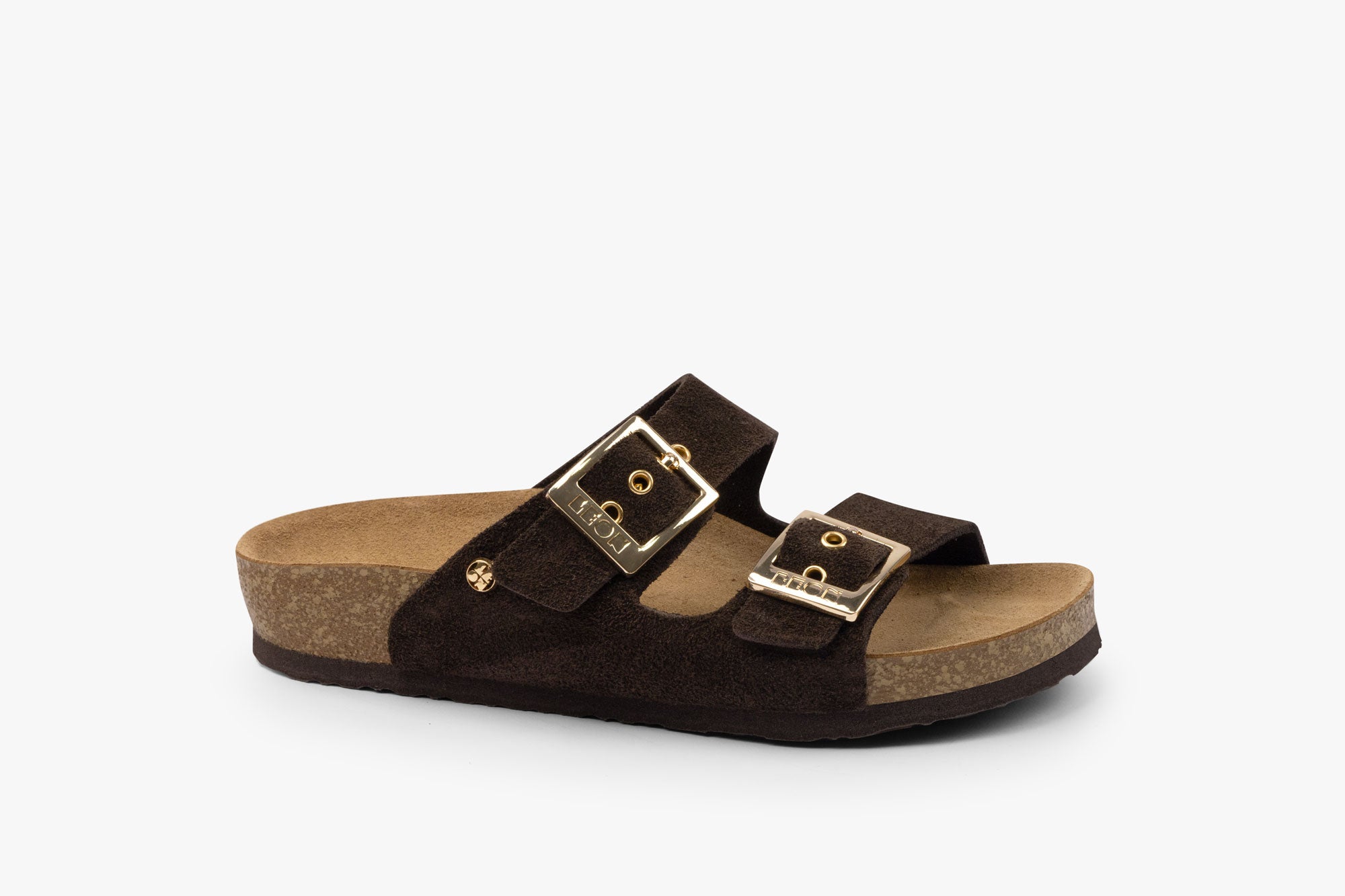 Orbita dame sandal i ruskind - mørk brun