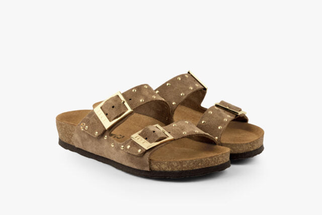 Edge dame sandal i ruskind - brun