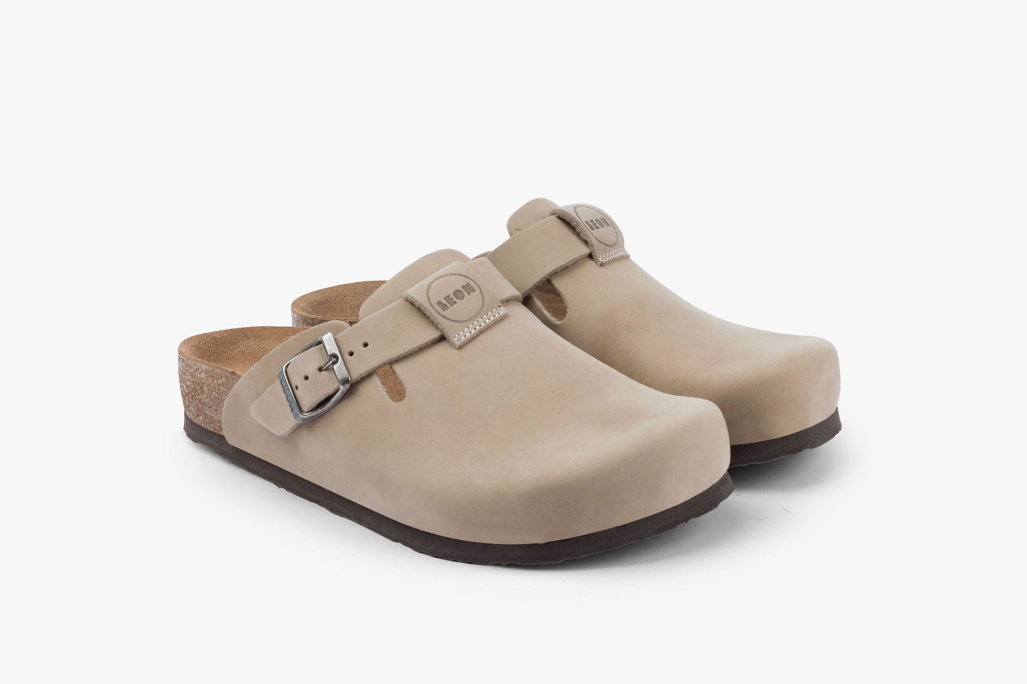 Edita dame læder clogs - crazy beige