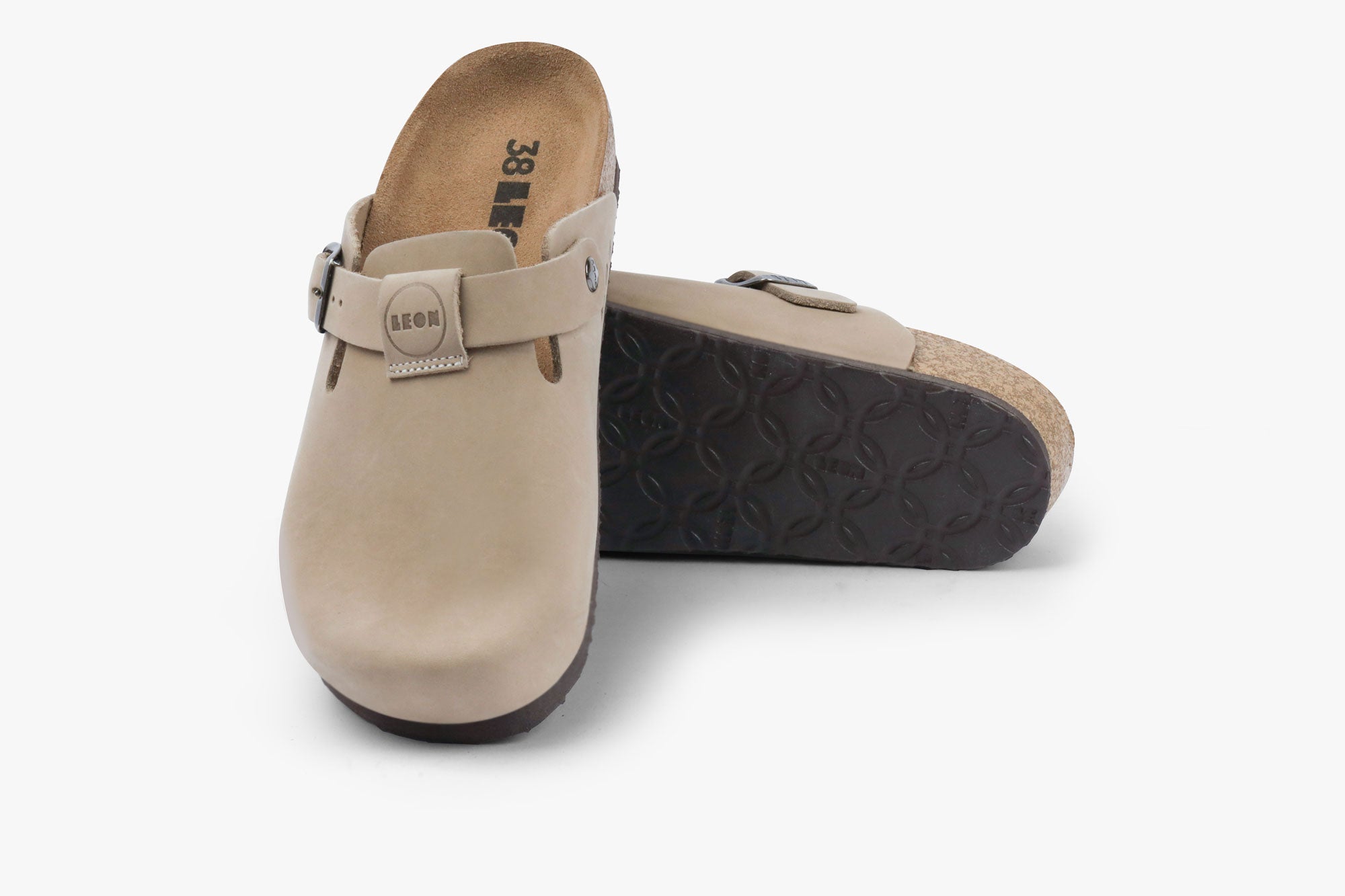 Edita dame læder clogs - crazy beige