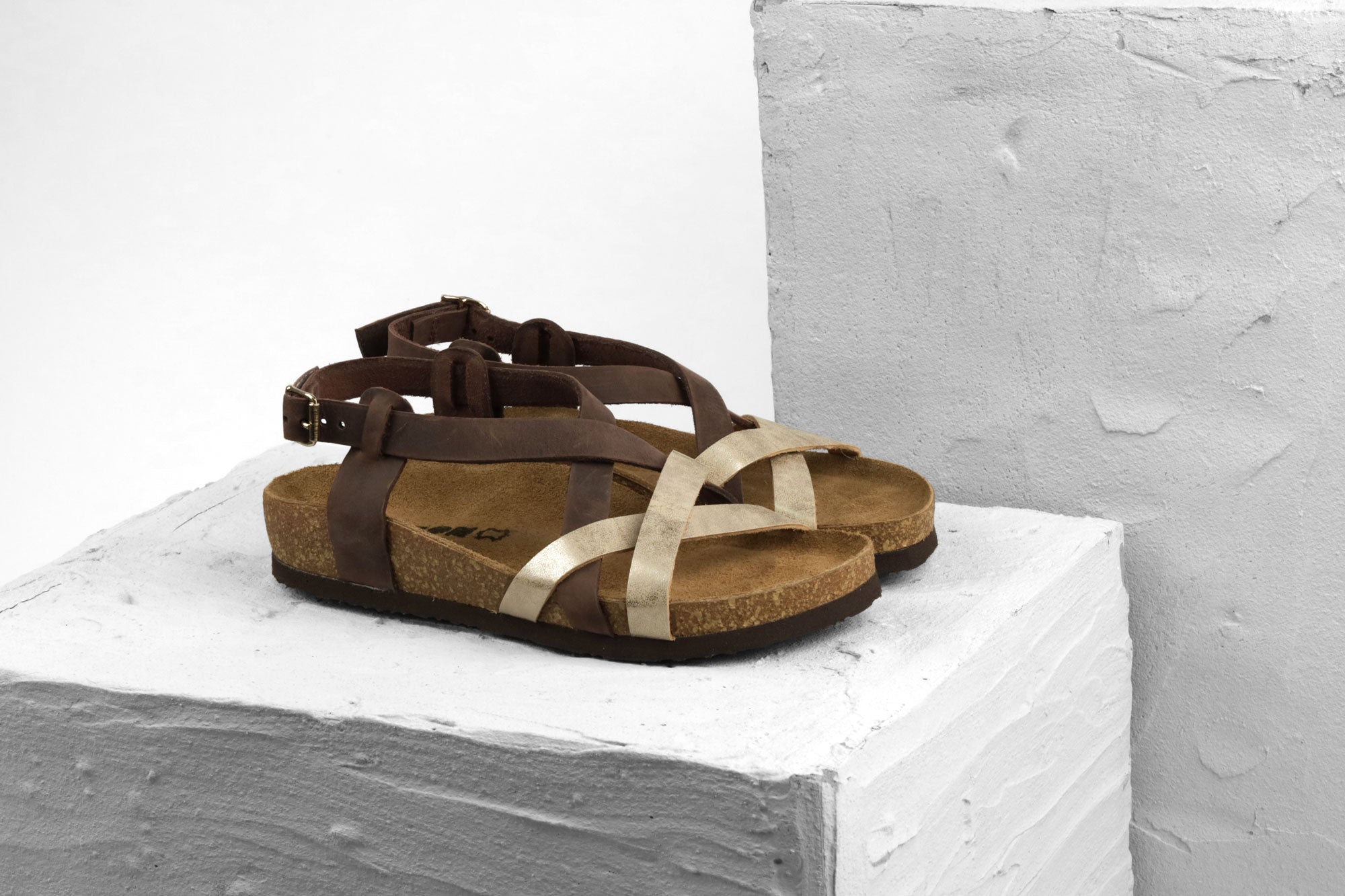 Vivian dame læder sandaler - brun