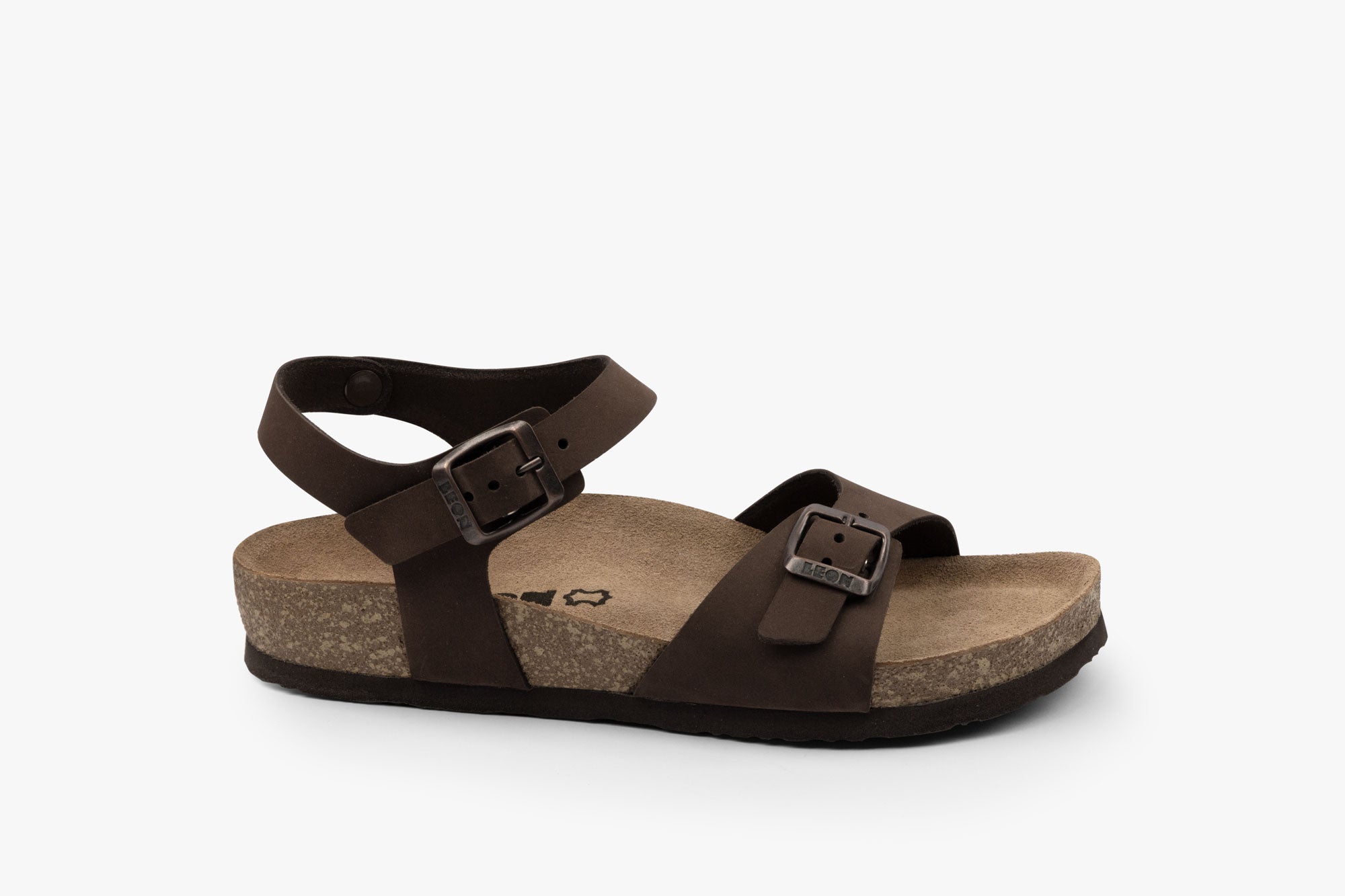 Root dame læder sandal - brun