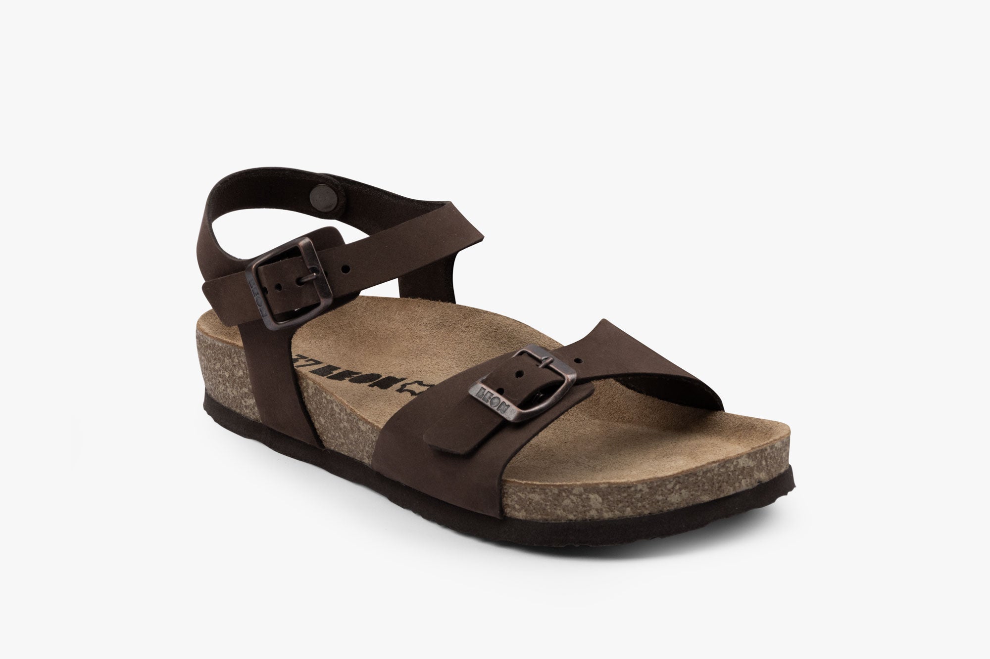 Root dame læder sandal - brun