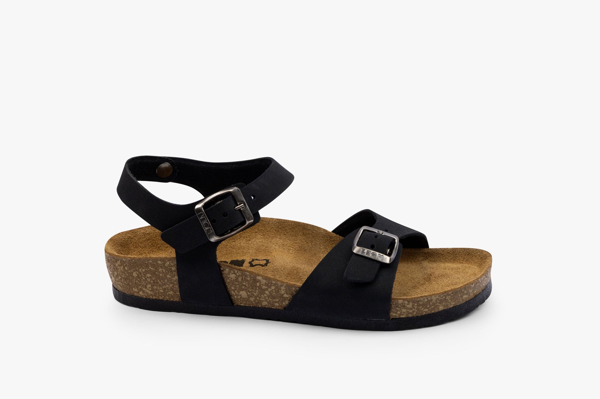 Root dame læder sandal - sort