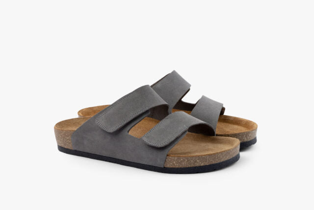 Ridge herre læder sandal - grå