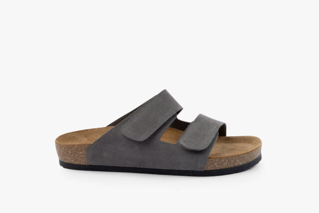 Ridge herre læder sandal - grå