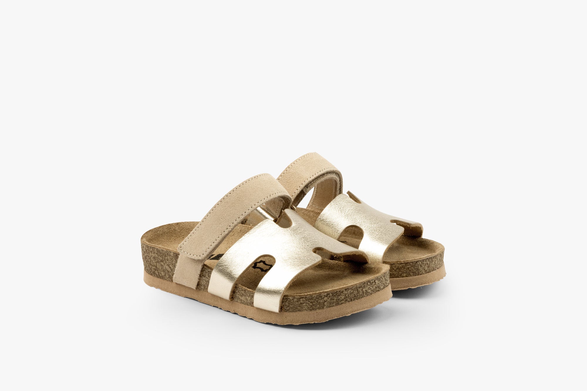 Stella I børne læder sandal - guld
