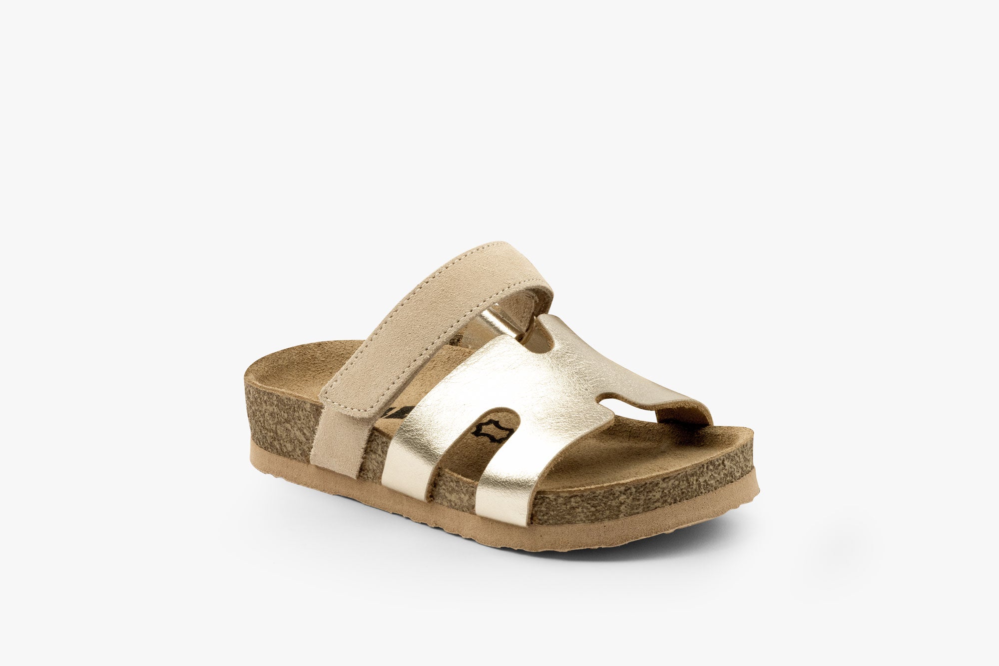 Stella I børne læder sandal - guld