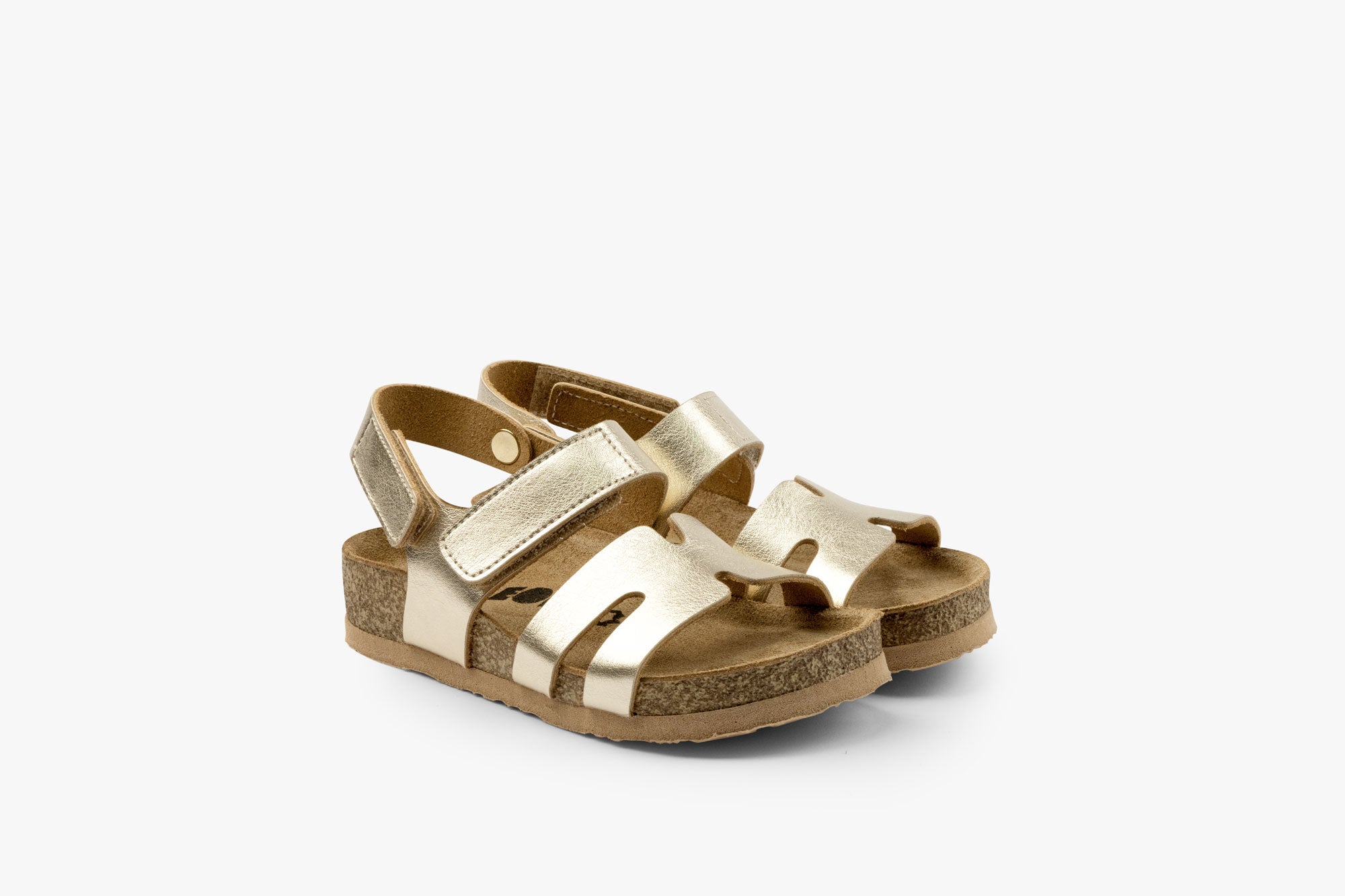 Stella II børne læder sandal med hælrem - guld