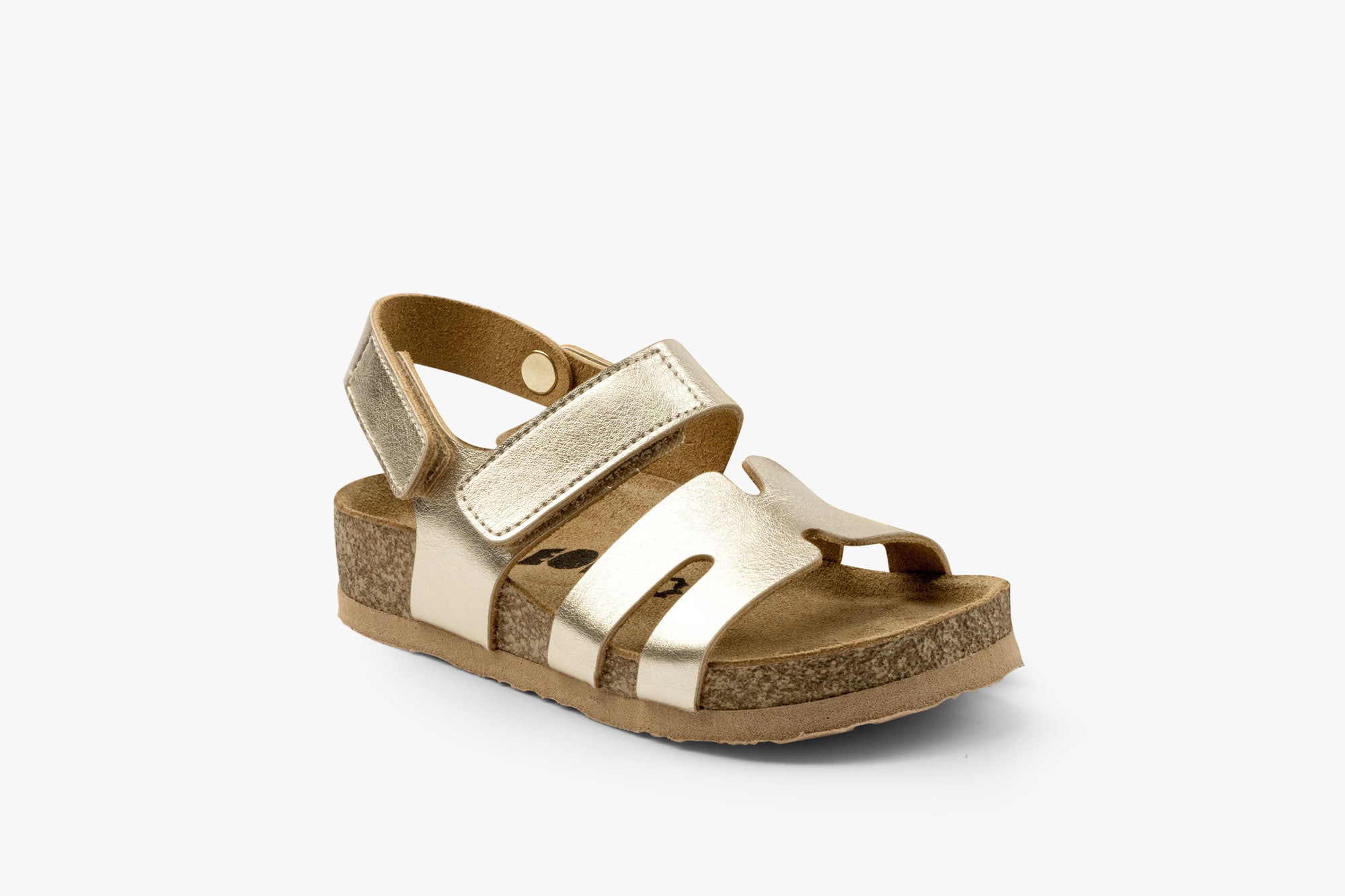 Stella II børne læder sandal med hælrem - guld