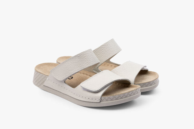 Motio dame læder sandal - råhvid