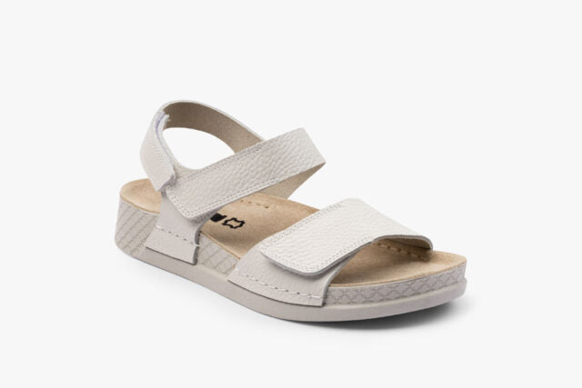 Moveo dame læder sandal med hælrem - råhvid