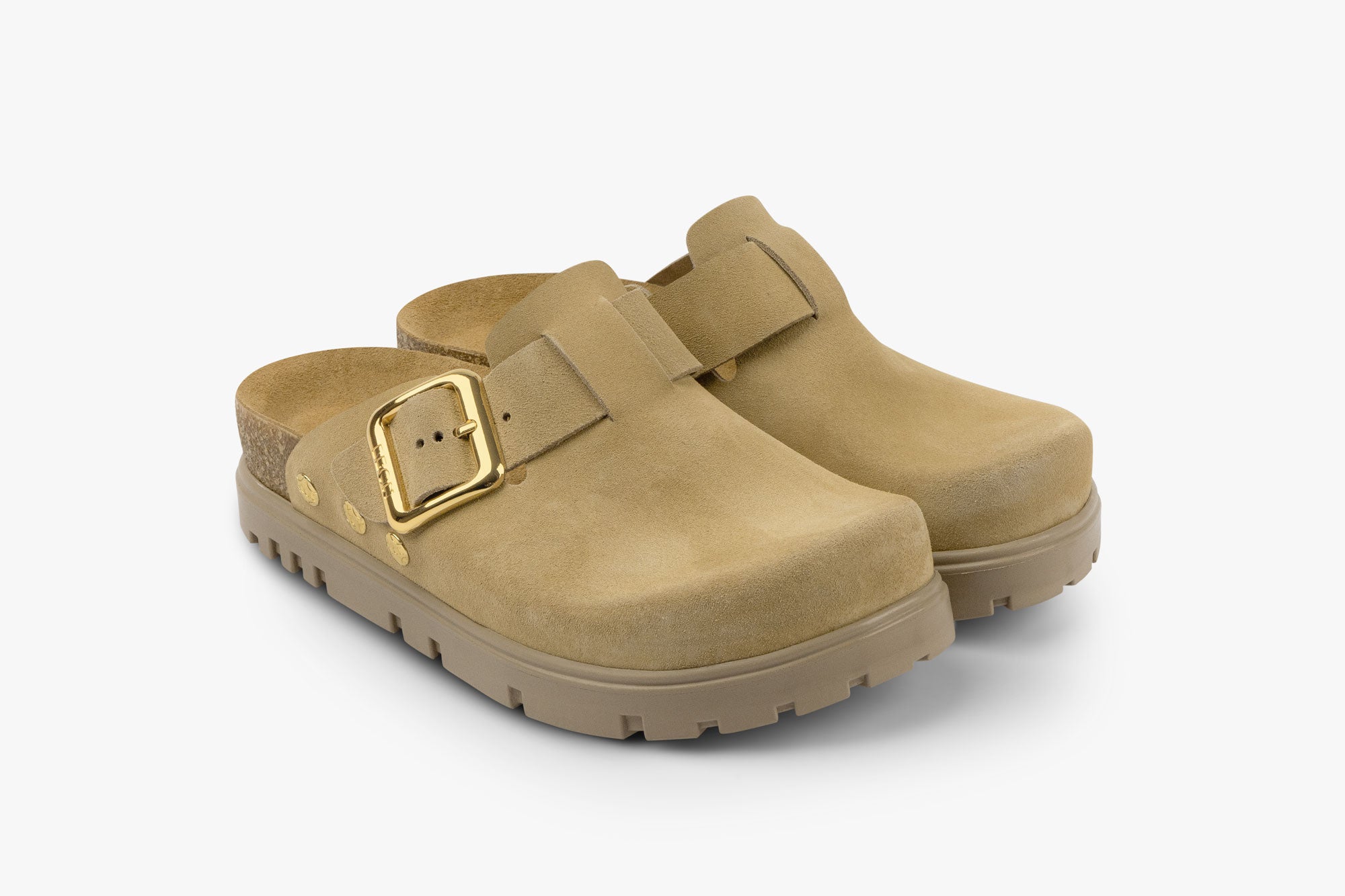 Andora II dame clogs i ruskind - beige