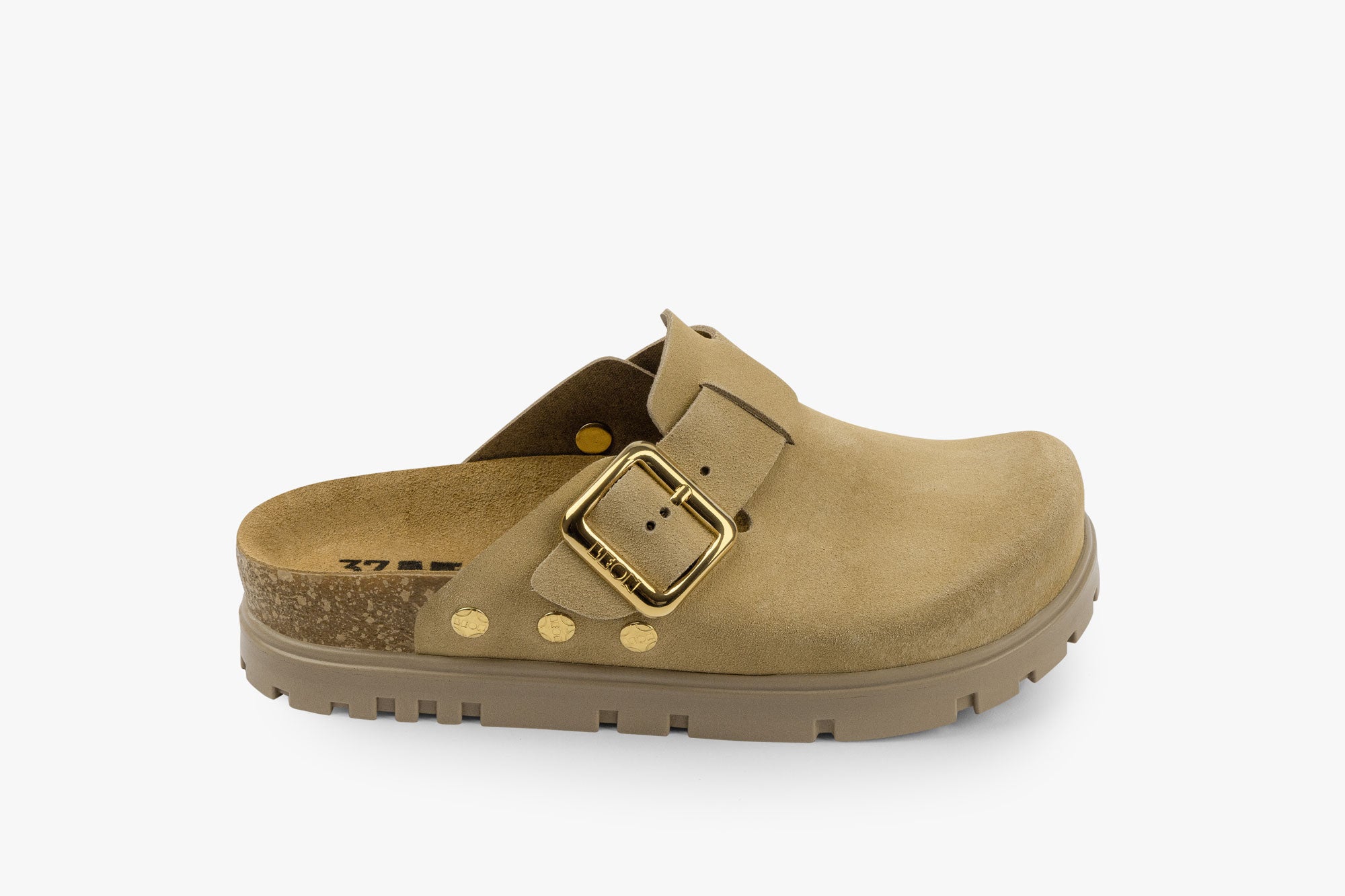 Andora II dame clogs i ruskind - beige