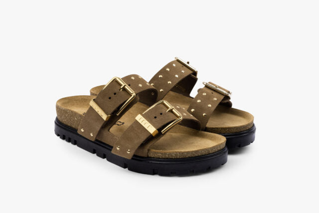 Anchor dame sandal i ruskind - brun