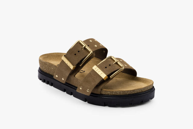 Anchor dame sandal i ruskind - brun