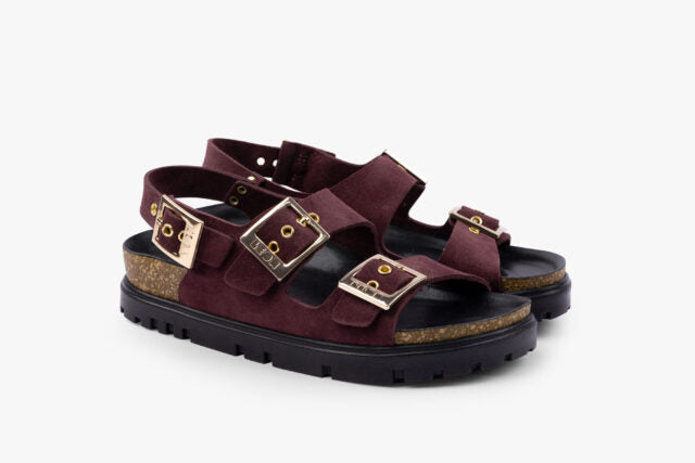 Nyx dame sandal i ruskind - bordeaux