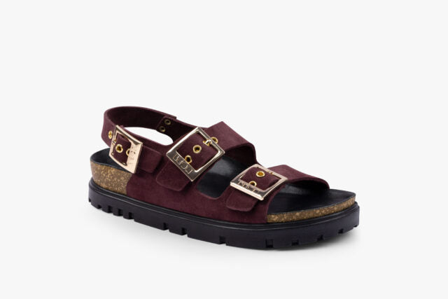 Nyx dame sandal i ruskind - bordeaux