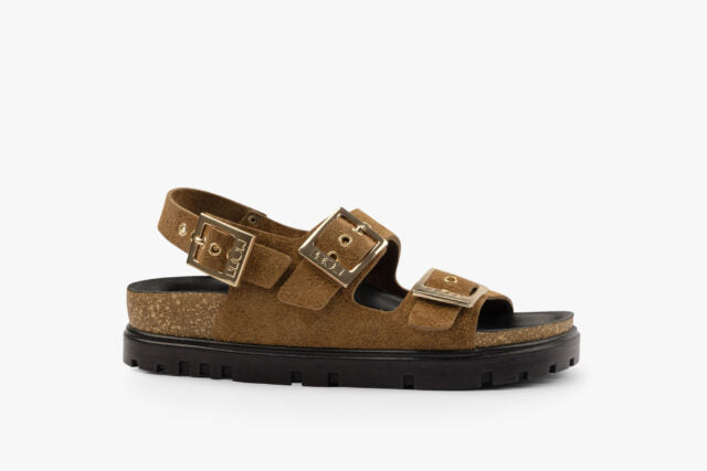 Nyx dame sandal i ruskind - cognac