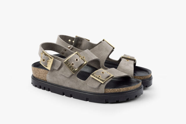 Nyx dame sandal i ruskind - grå