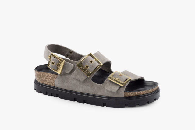 Nyx dame sandal i ruskind - grå