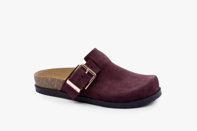 Aegis dame clogs i  ruskind - bordeaux