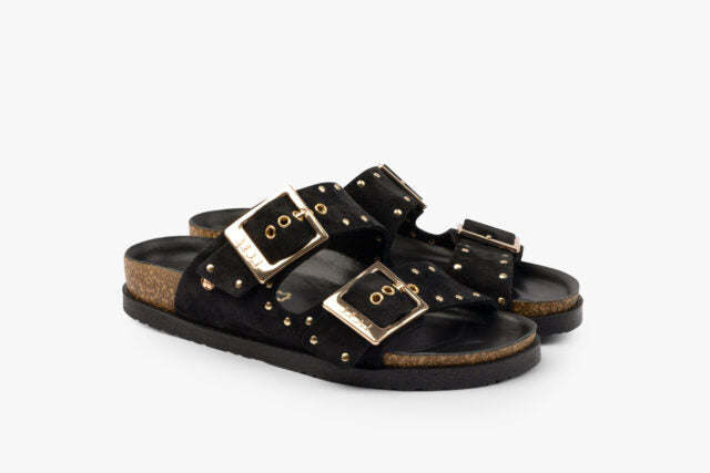 Axia dame læder sandal  - sort