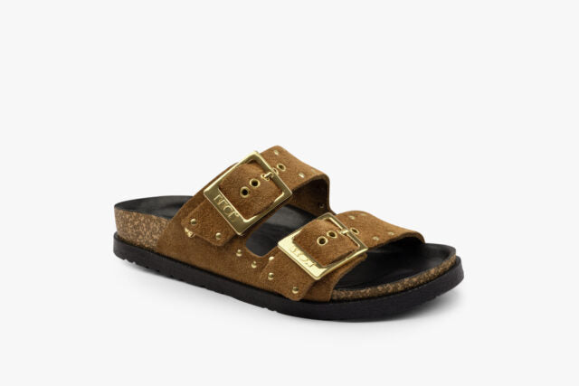 Axia dame læder sandal  - cognac