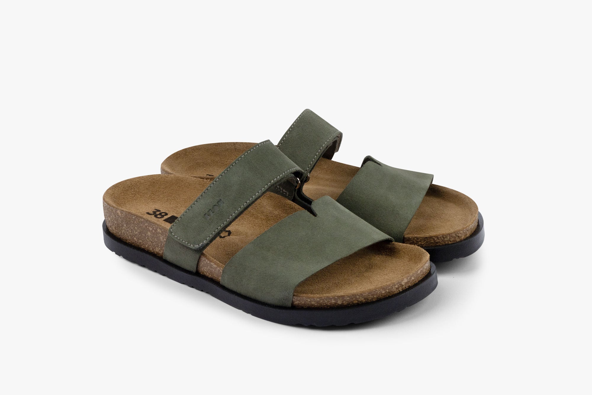 Gaia dame læder sandal - grøn