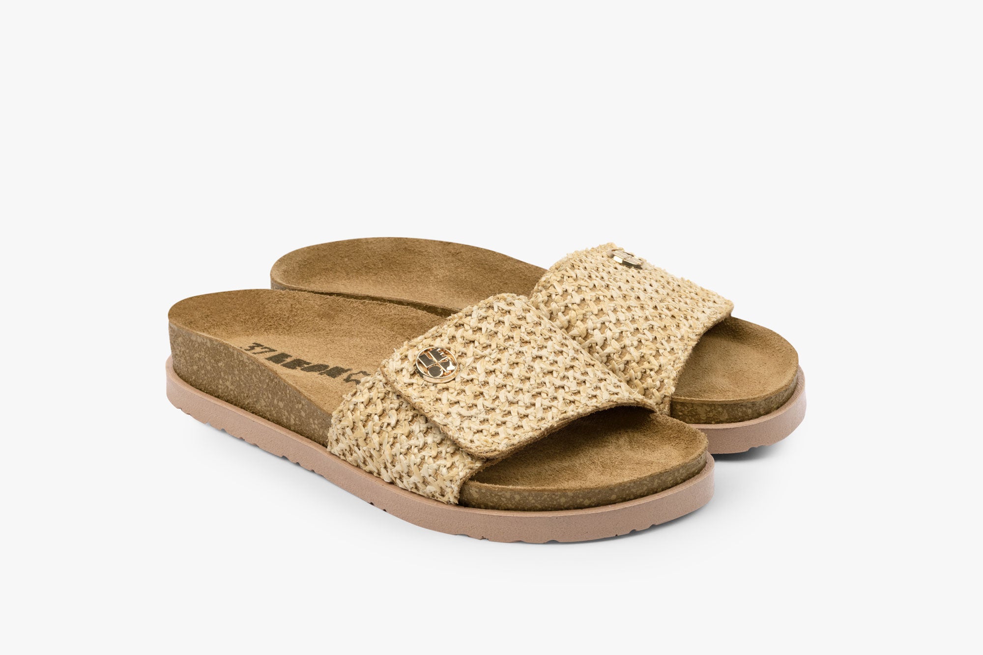 Avera dame sandal i læderflet - beige