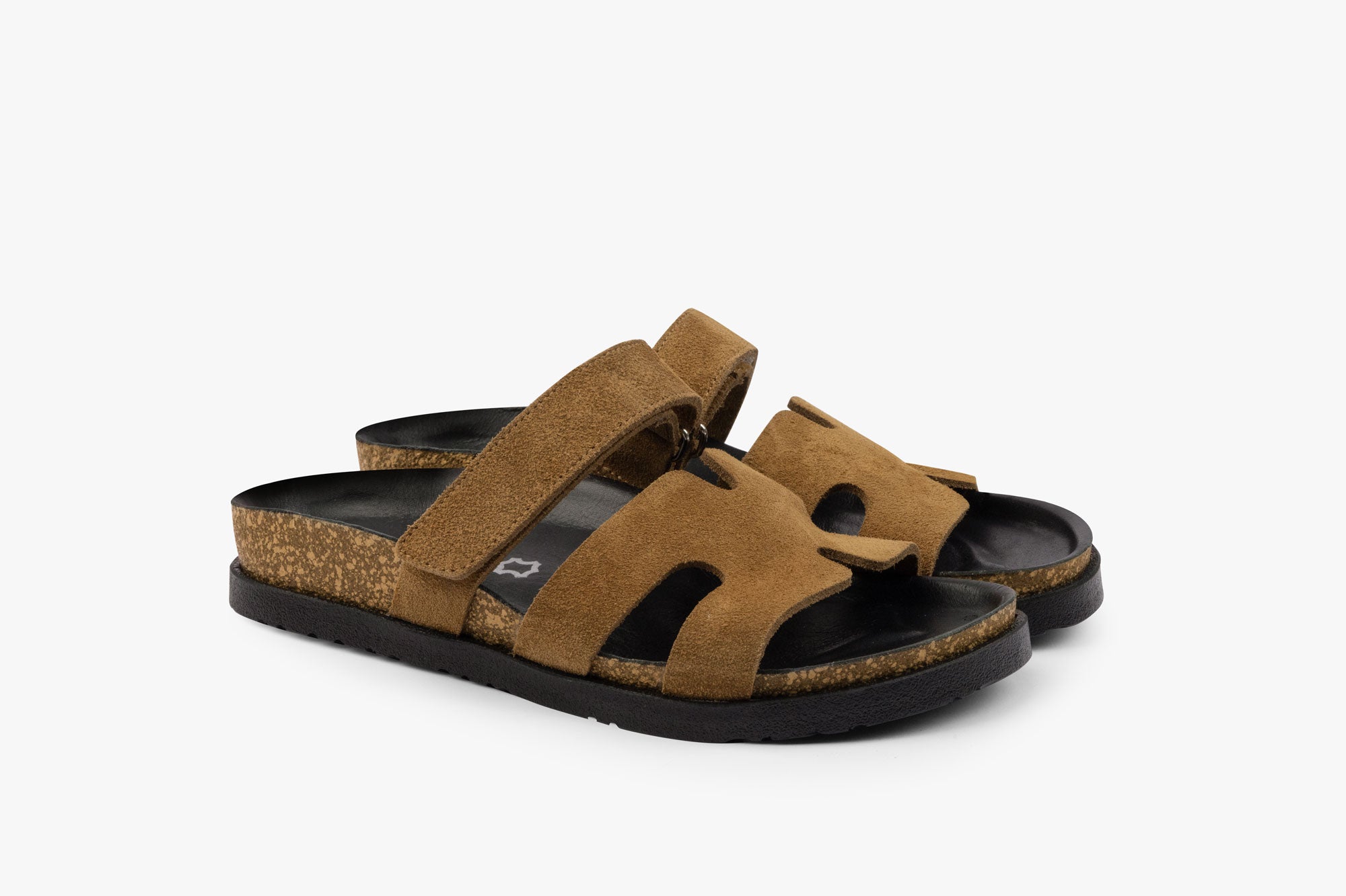 Morphio dame sandal i ruskind - cognac