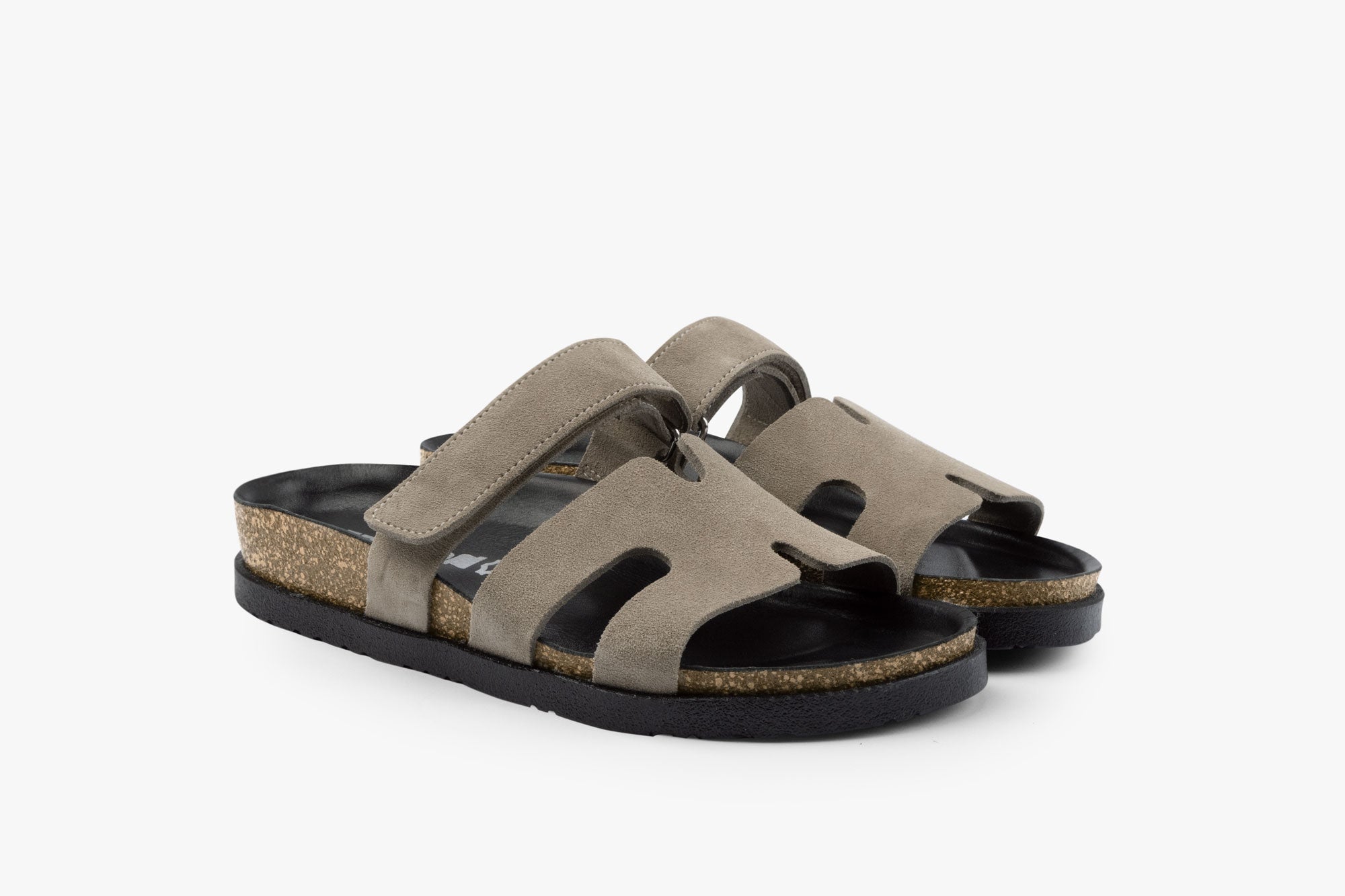 Morphio dame sandal i ruskind - grå