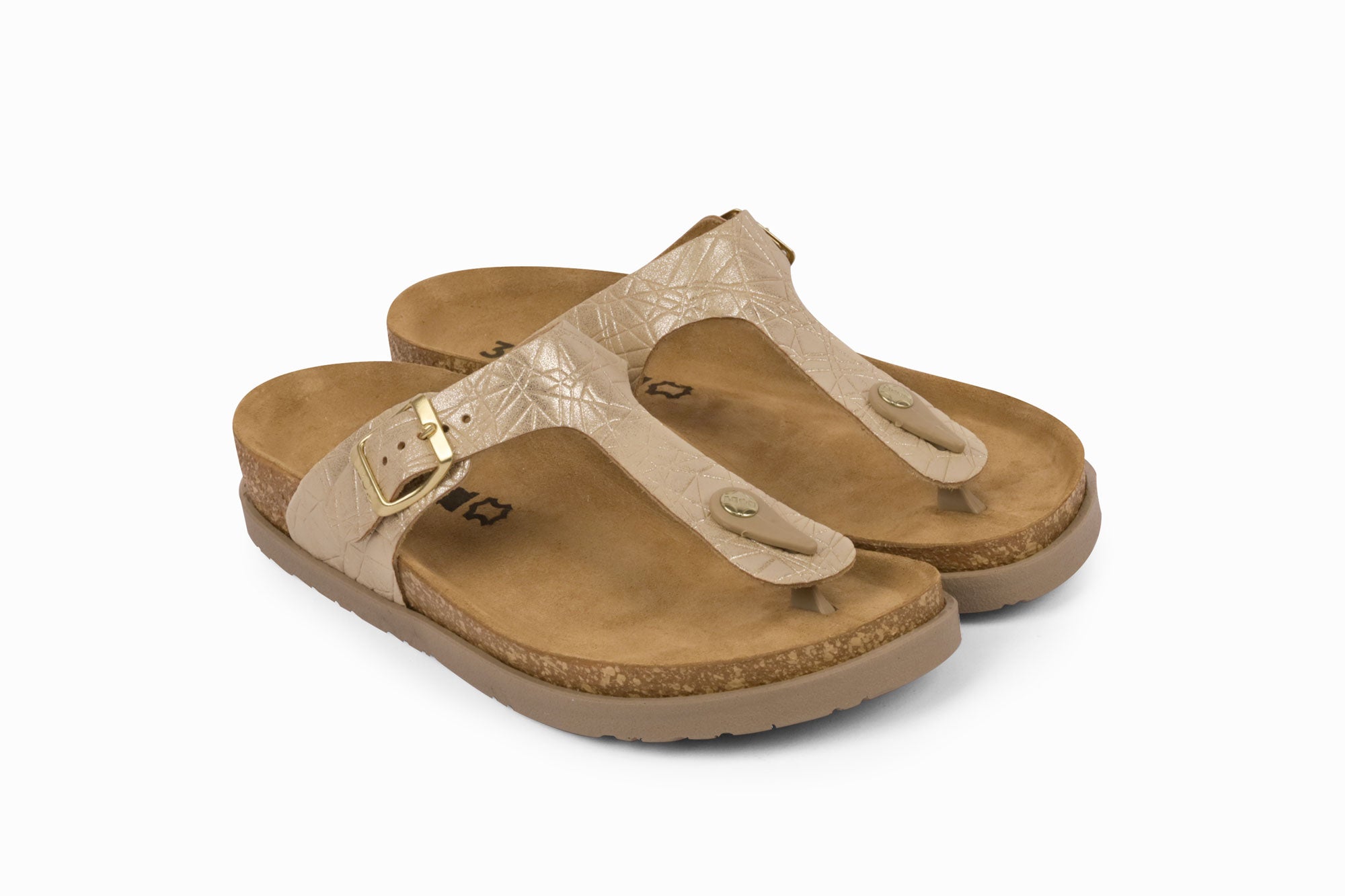 Doris dame læder sandal - guld