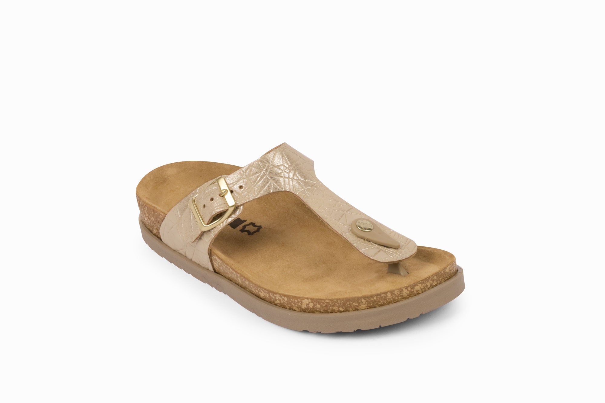 Doris dame læder sandal - guld