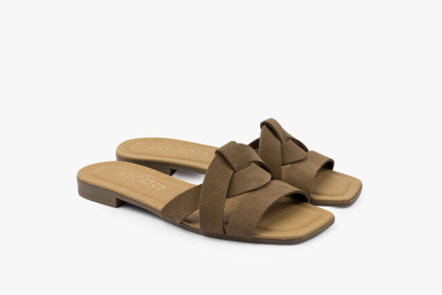 Linea dame sandal i ruskind - brun