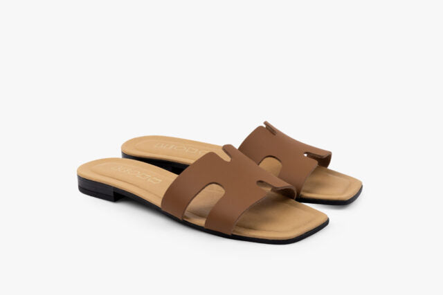 Hera dame læder sandal - brun