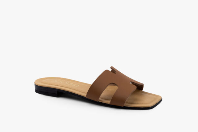 Hera dame læder sandal - brun