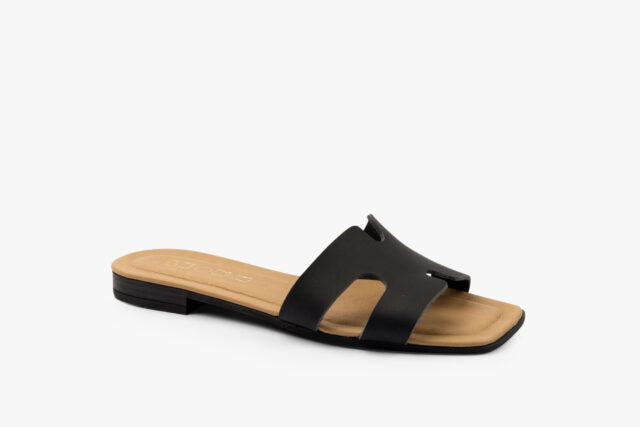 Hera dame læder sandal - sort