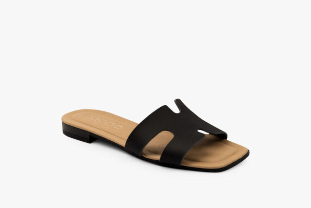 Hera dame læder sandal - sort