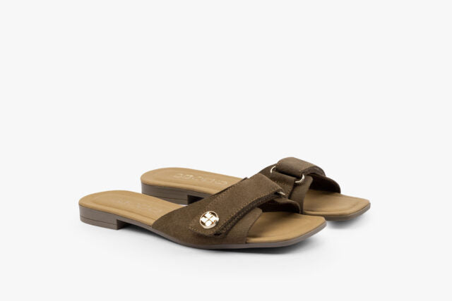 Virea dame sandal i ruskind - brun