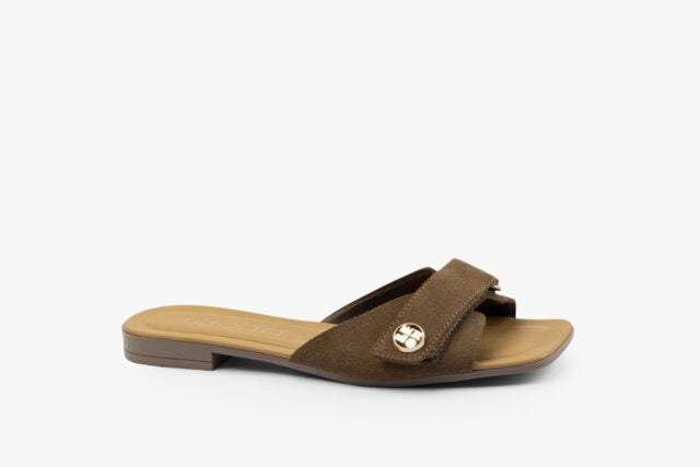 Virea dame sandal i ruskind - brun