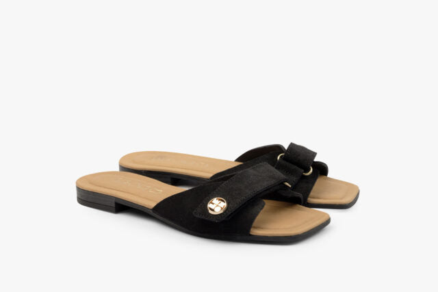 Virea dame sandal i ruskind - sort