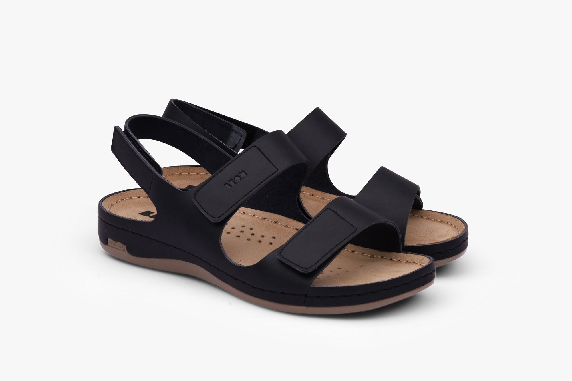 Bella dame læder sandal - sort
